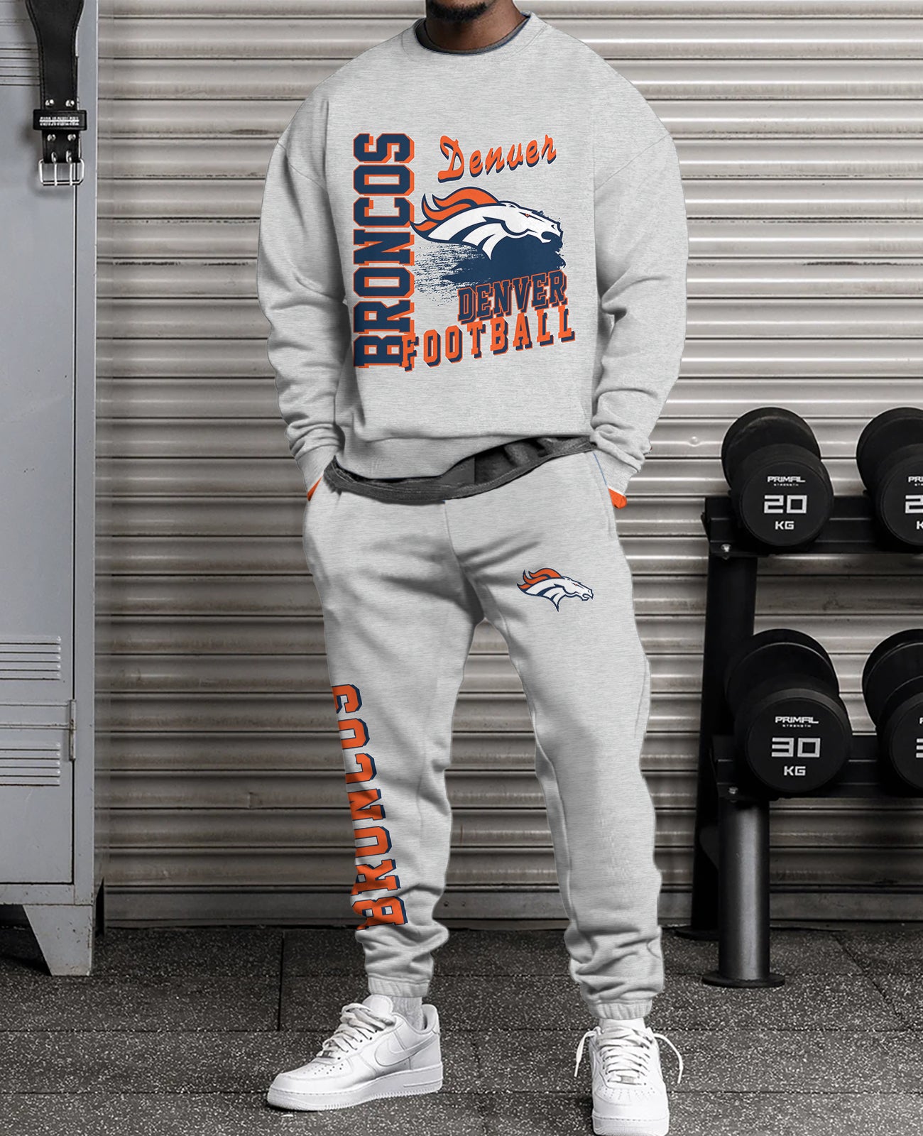 Denver Broncos 3D sweatsuit and sweatpants 2 piece outfits