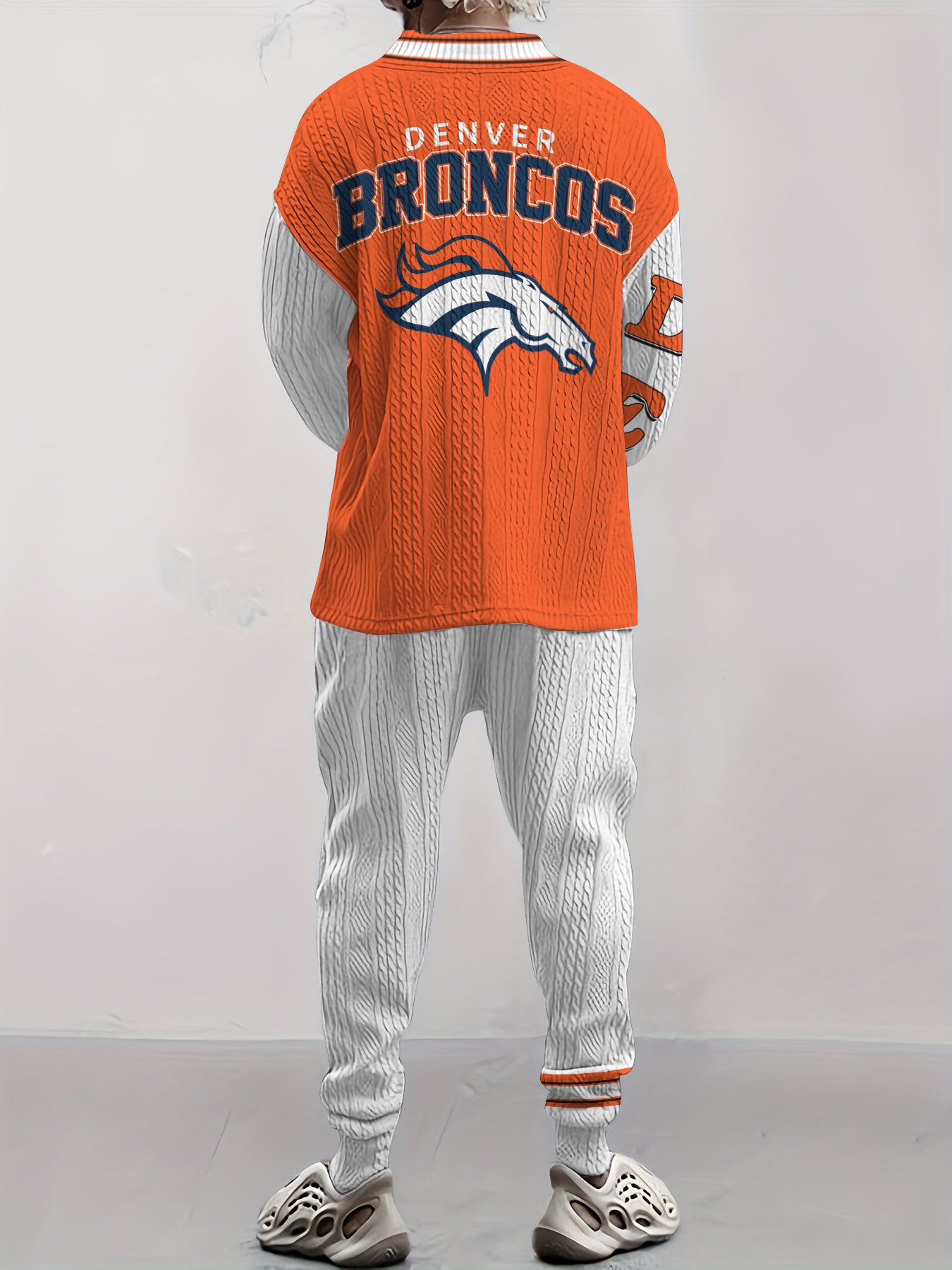 Denver Broncos Classic All-Season Long Sleeve V-Neck Pullover Sweater