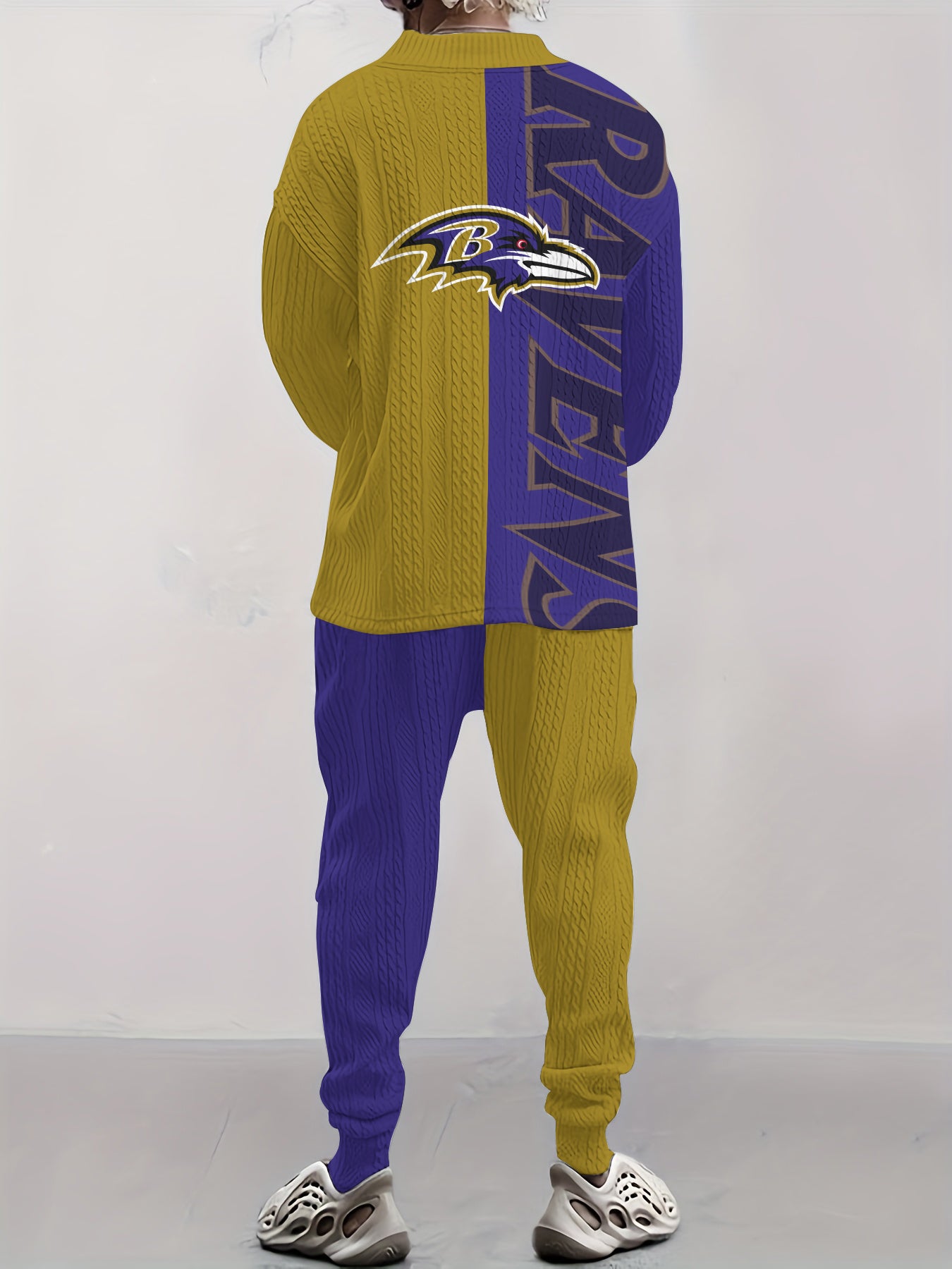 Baltimore Ravens Classic All-Season Long Sleeve V-Neck Pullover Sweater