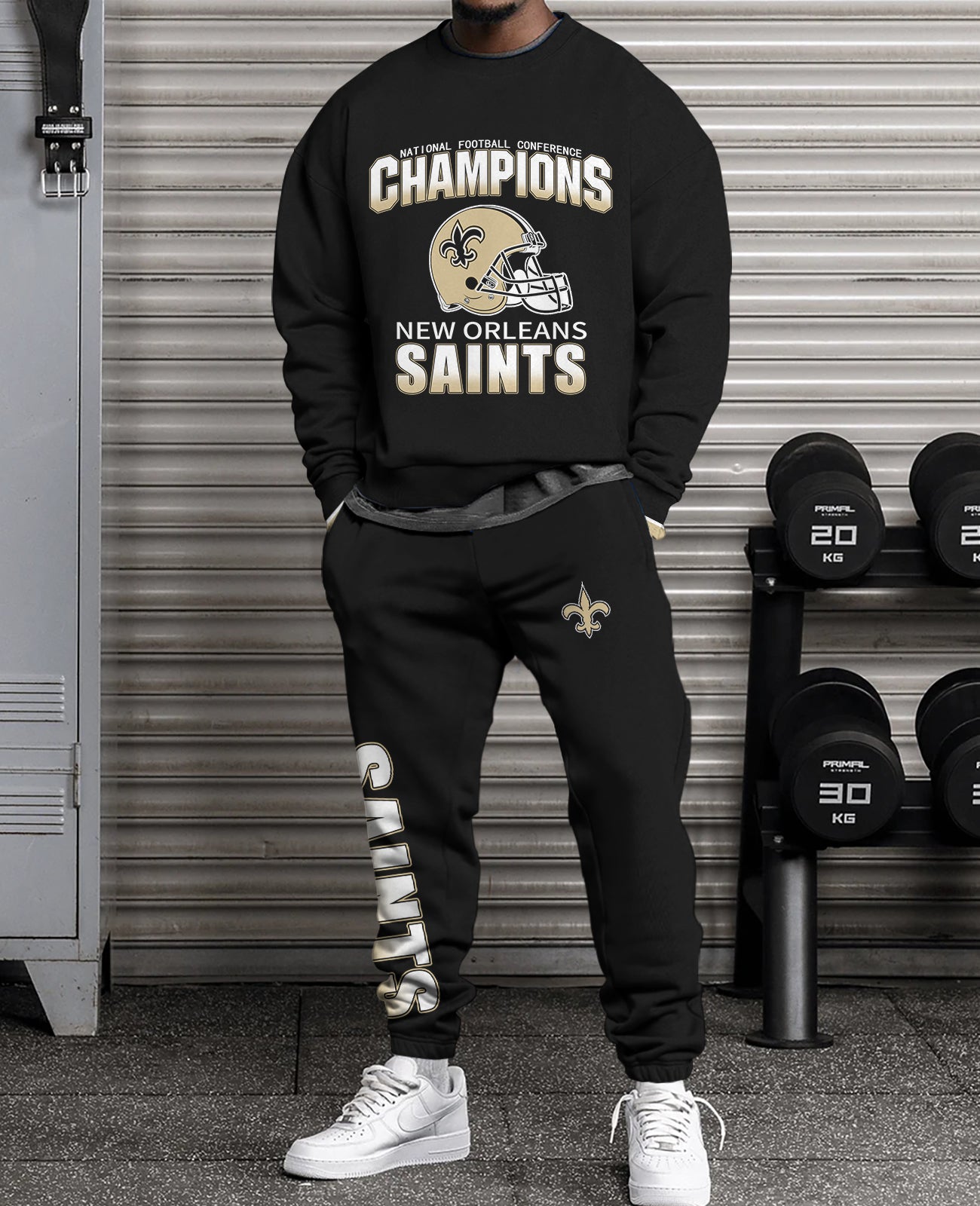 New Orleans Saints 3D sweatsuit and sweatpants 2 piece outfits