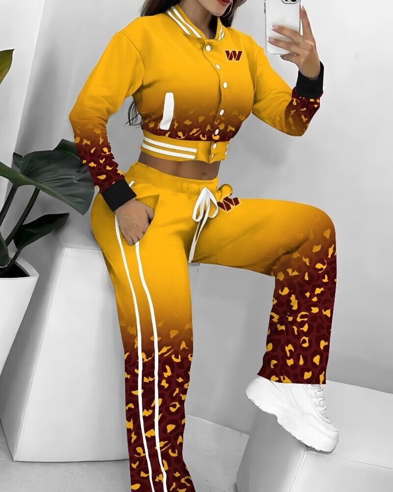 Washington Commanders 3D Printed Varsity Jacket Set