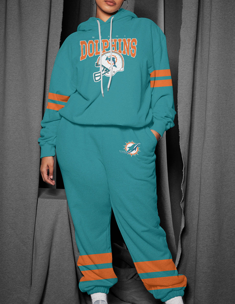 Miami Dolphins 3D Printed Pullover Hoodie And Sweatpant 2pcs Tracksuits
