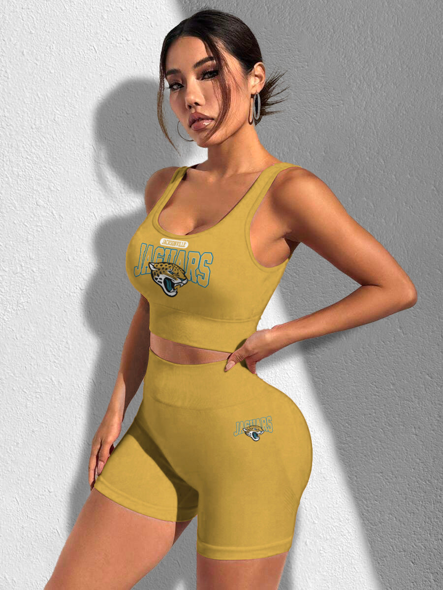 Jacksonville Jaguars Sports Bra & Shorts Gym Set