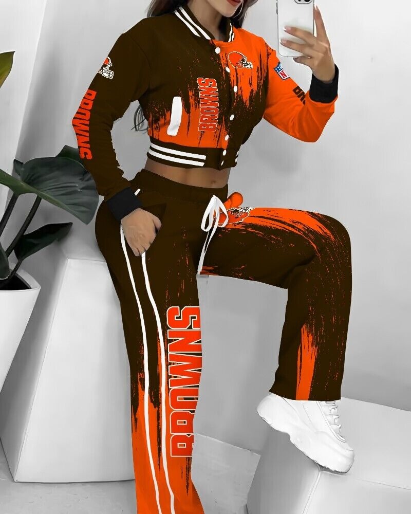 Cleveland Browns 3D Printed Varsity Jacket Set