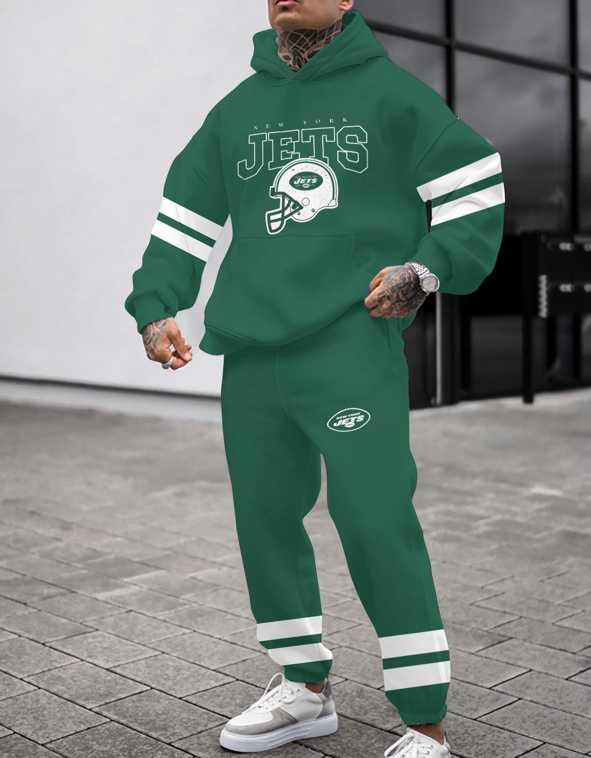 New York Jets 3D Printed Pullover Hoodie And Sweatpant 2pcs Tracksuits