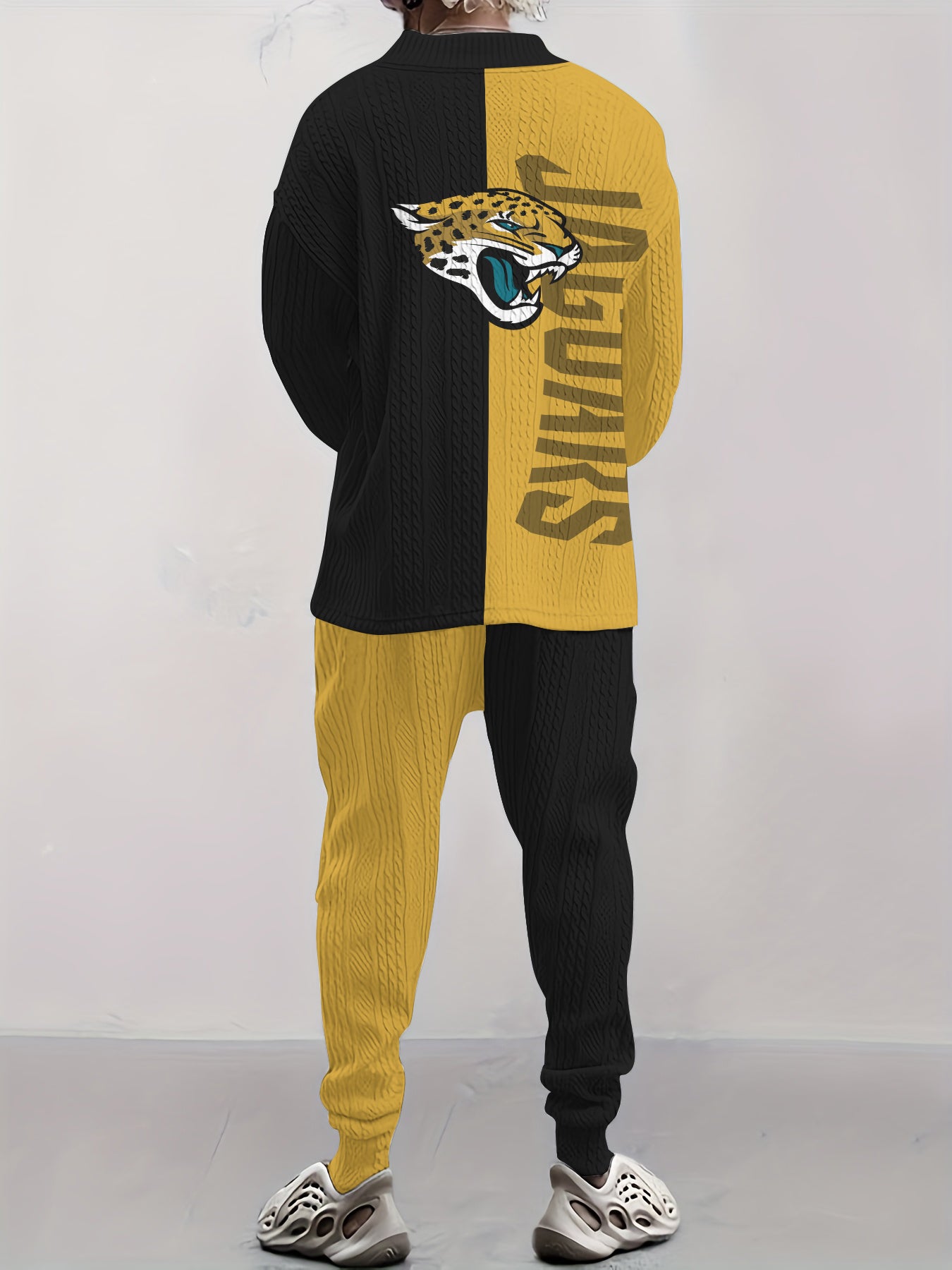 Jacksonville Jaguars Classic All-Season Long Sleeve V-Neck Pullover Sweater