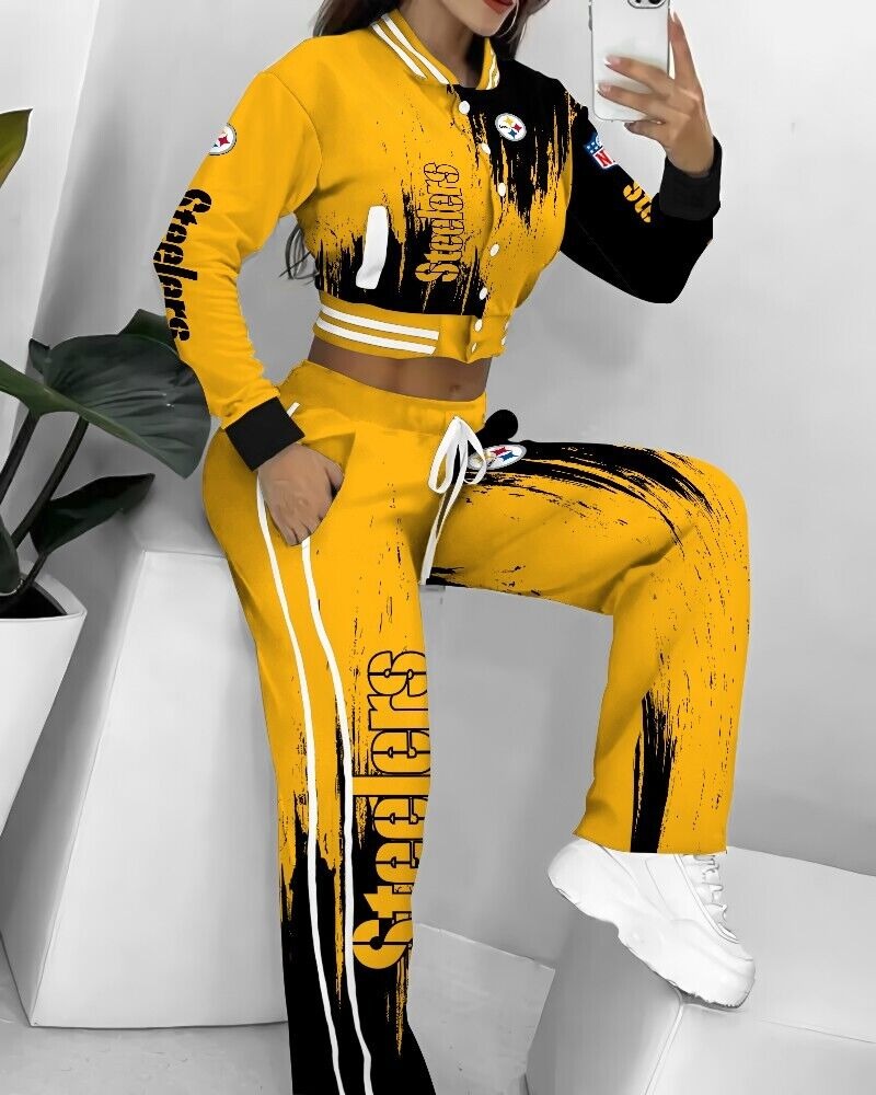 Pittsburgh Steelers 3D Printed Varsity Jacket Set