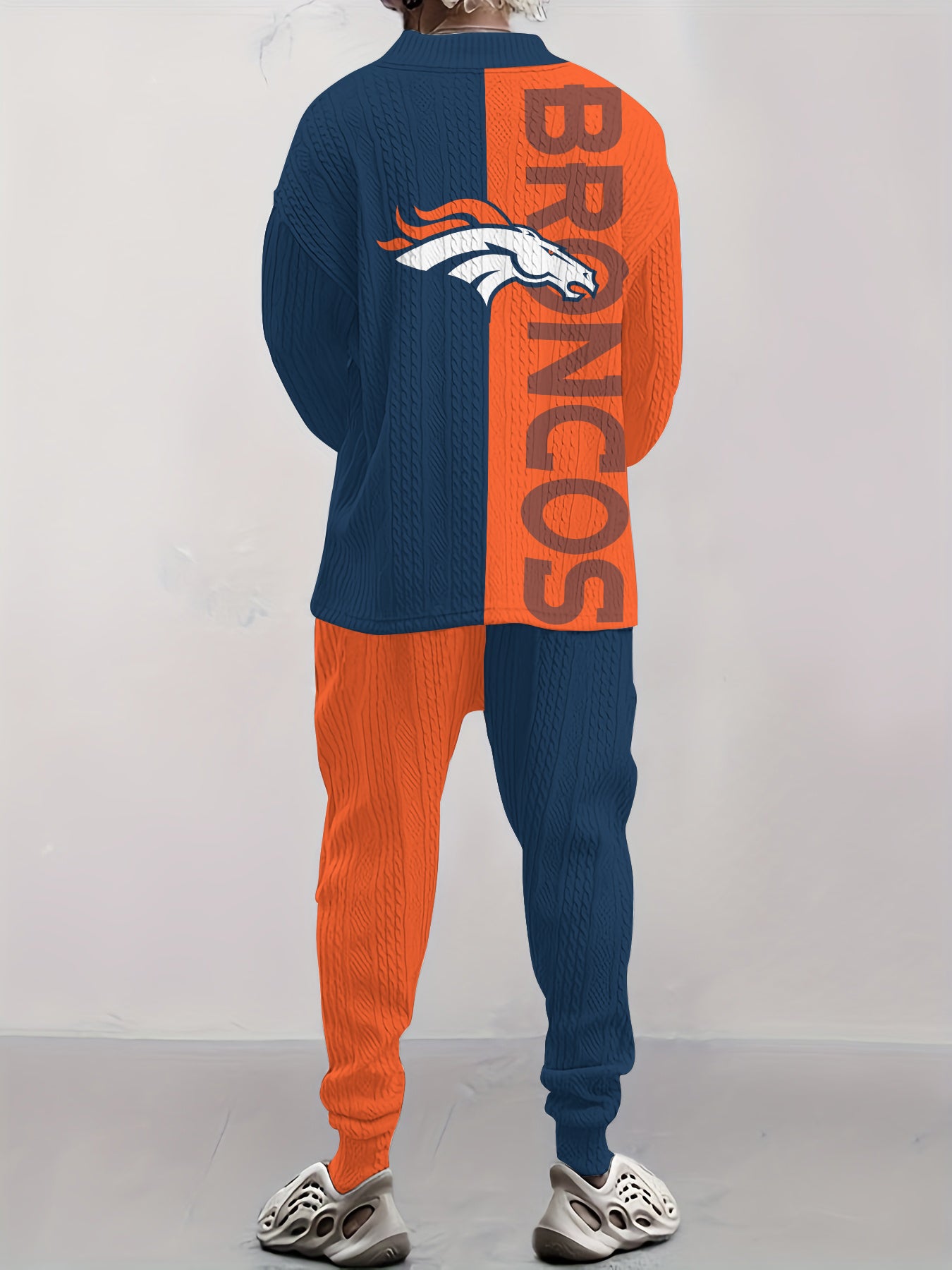 Denver Broncos Classic All-Season Long Sleeve V-Neck Pullover Sweater