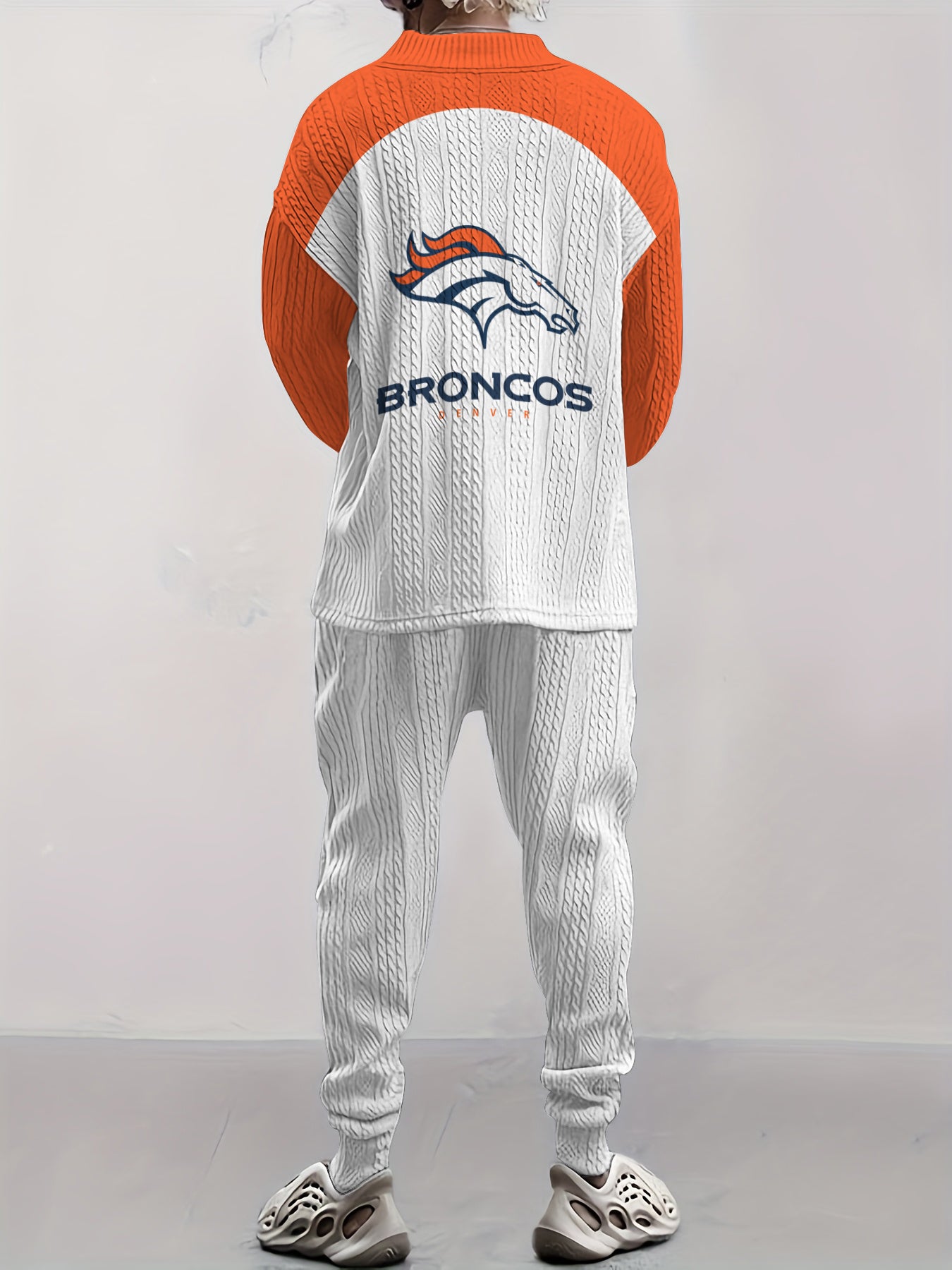 Denver Broncos Classic All-Season Long Sleeve V-Neck Pullover Sweater