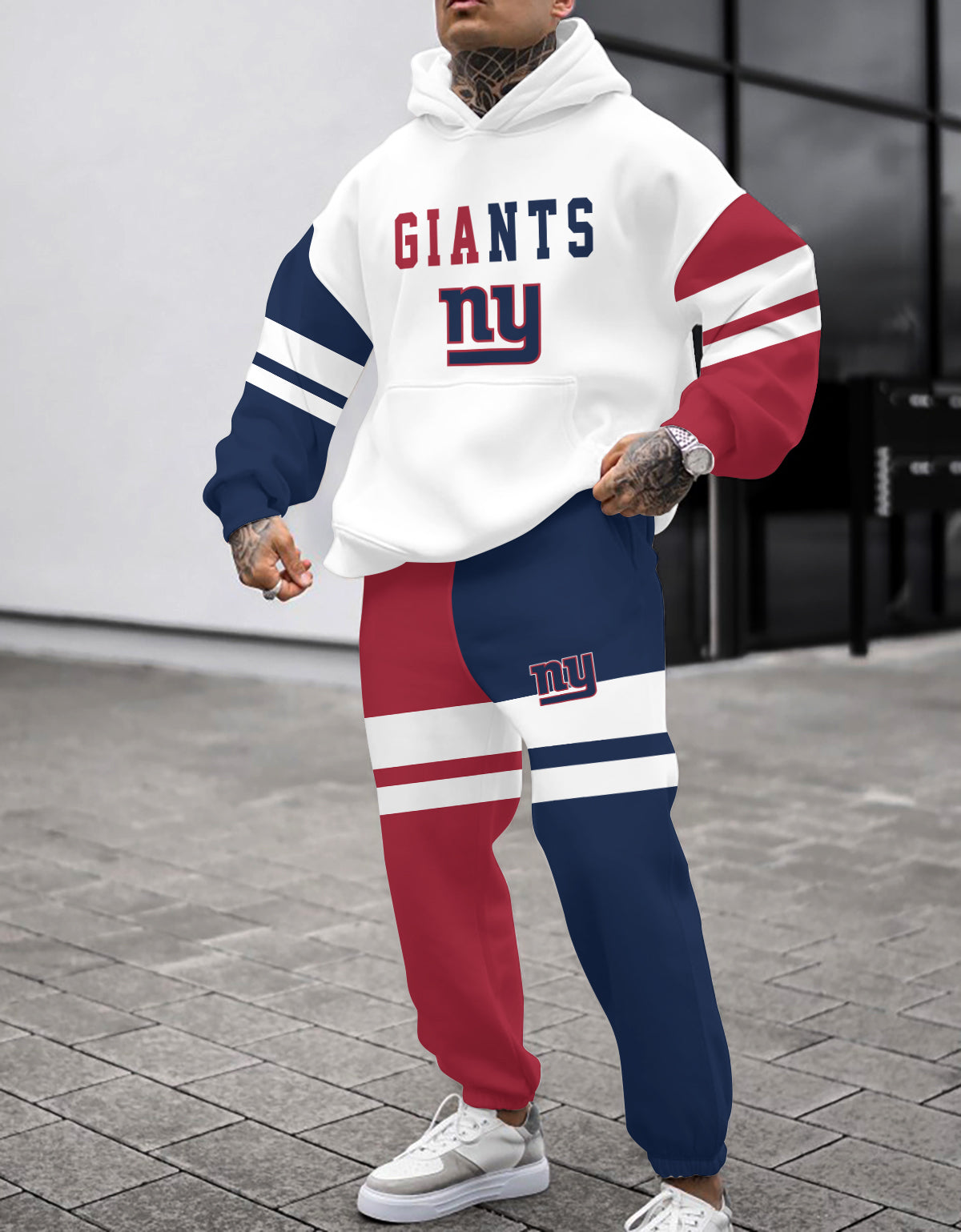 New York Giants 3D Printed Pullover Hoodie And Sweatpant 2pcs Tracksuits