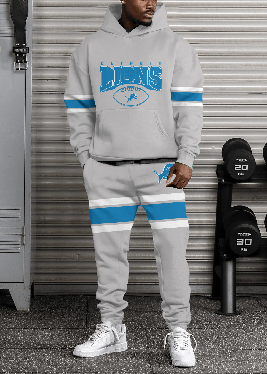 Detroit Lions 3D Printed Pullover Hoodie And Sweatpant 2pcs Tracksuits