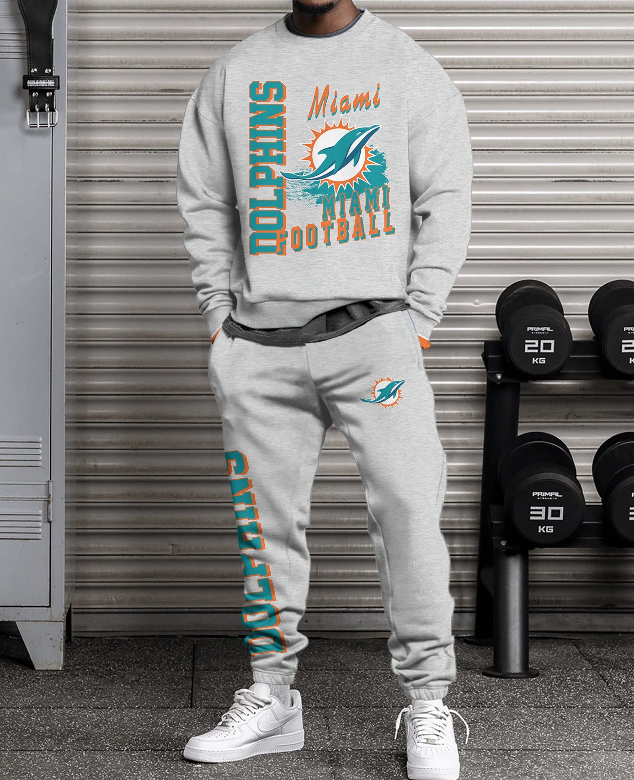 Miami Dolphins 3D sweatsuit and sweatpants 2 piece outfits