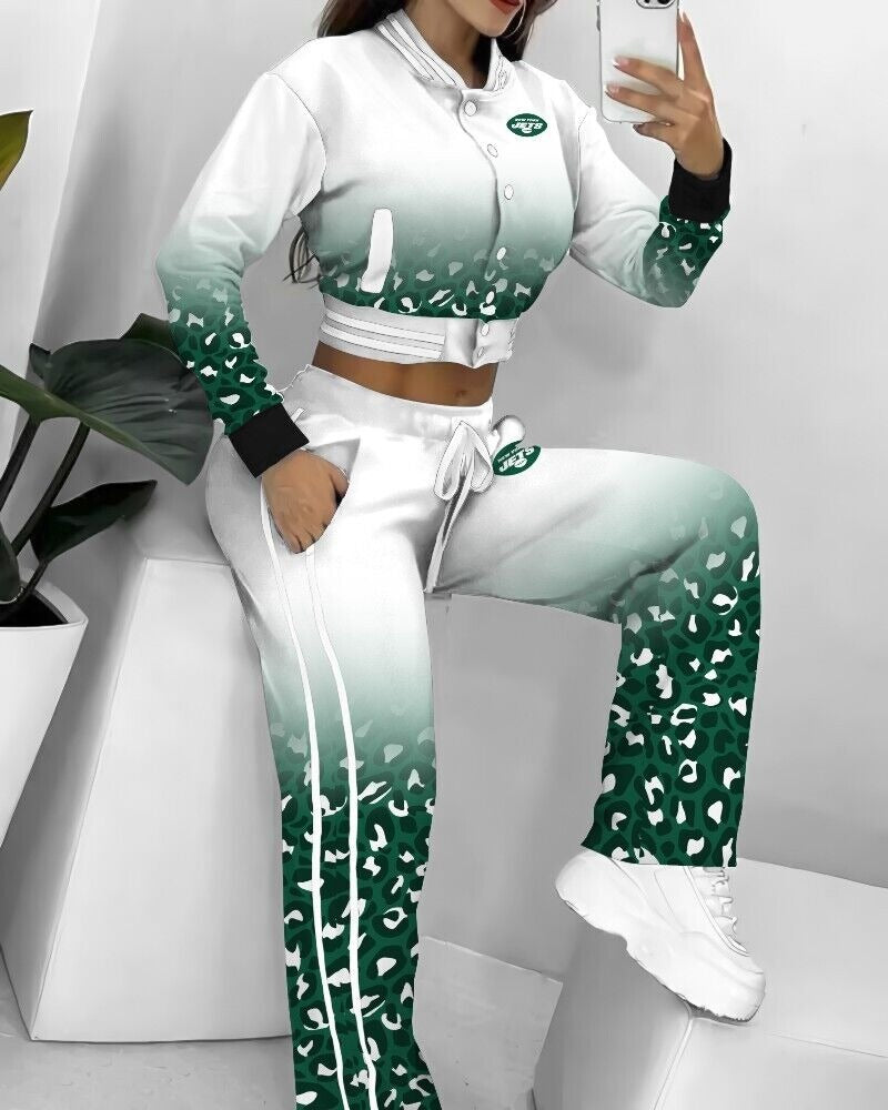 New York Jets 3D Printed Varsity Jacket Set
