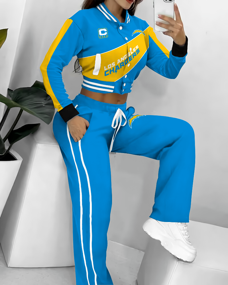 Los Angeles Chargers 3D Printed Varsity Jacket Set