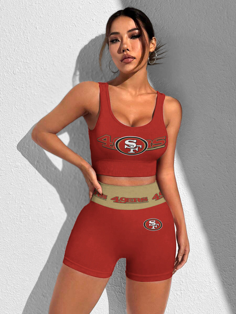 San Francisco 49ers Sports Bra & Shorts Gym Set