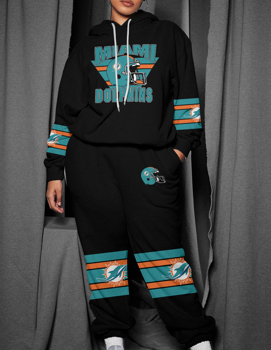 Miami Dolphins 3D Printed Pullover Hoodie And Sweatpant 2pcs Tracksuits