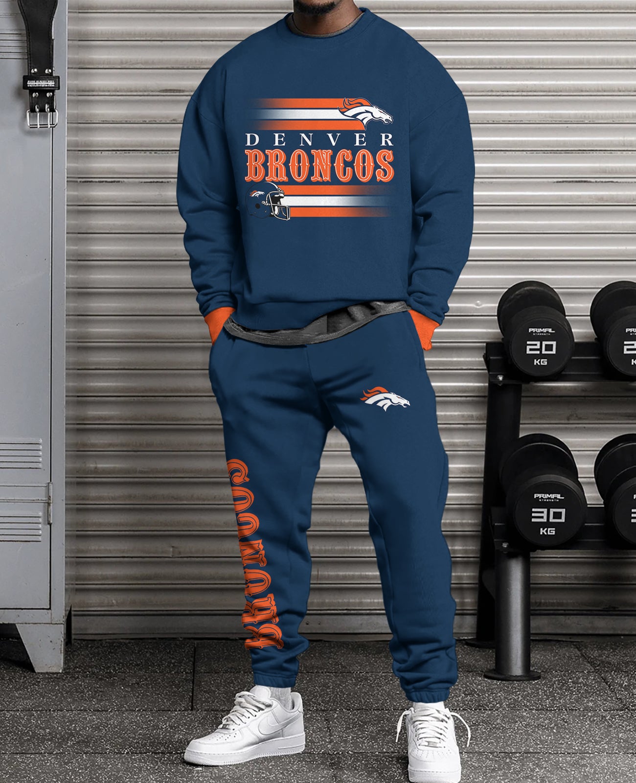 Denver Broncos 3D sweatsuit and sweatpants 2 piece outfits