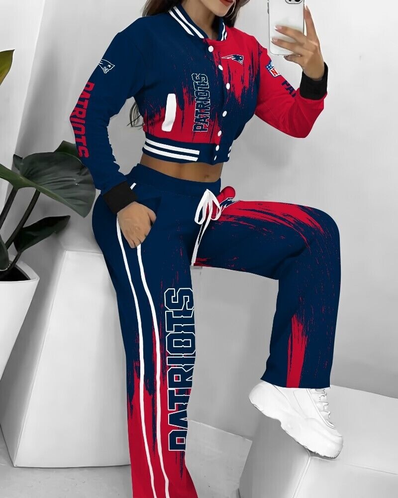 New England Patriots 3D Printed Varsity Jacket Set