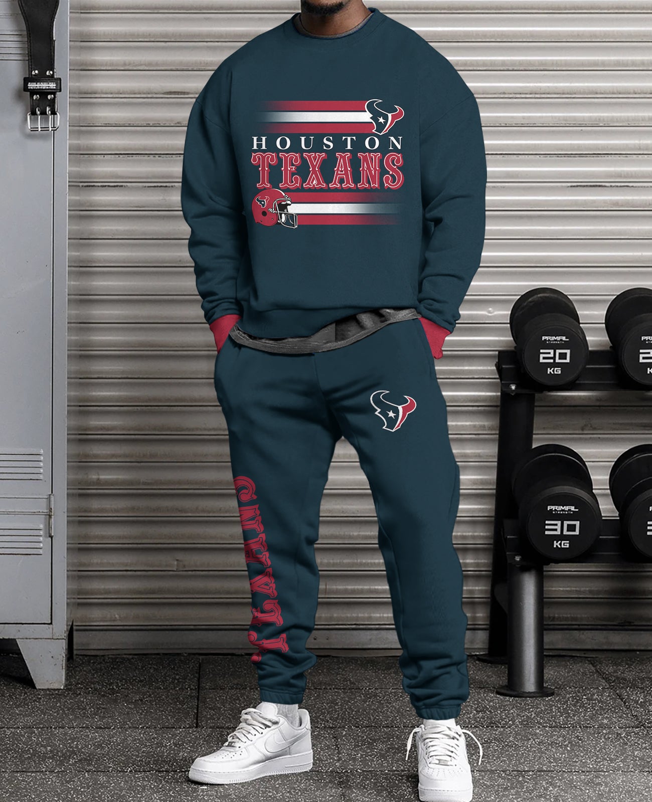 Houston Texans 3D sweatsuit and sweatpants 2 piece outfits