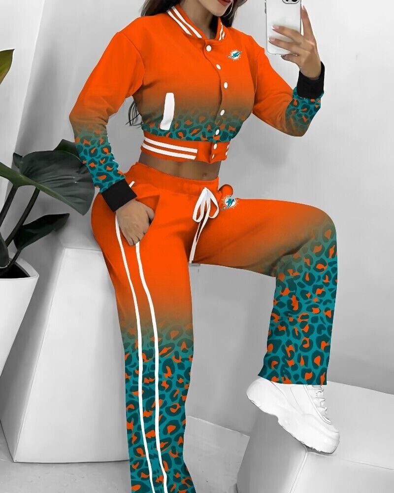 Miami Dolphins 3D Printed Varsity Jacket Set