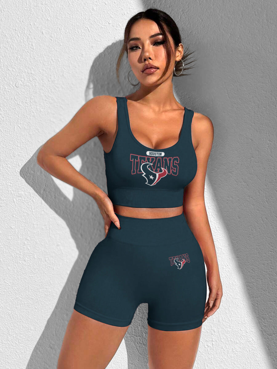 Houston Texans Sports Bra & Shorts Gym Set