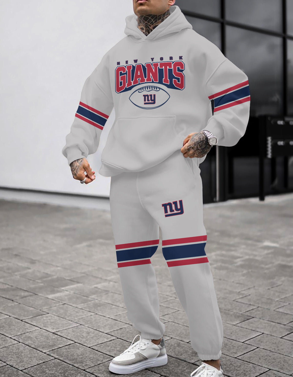 New York Giants 3D Printed Pullover Hoodie And Sweatpant 2pcs Tracksuits