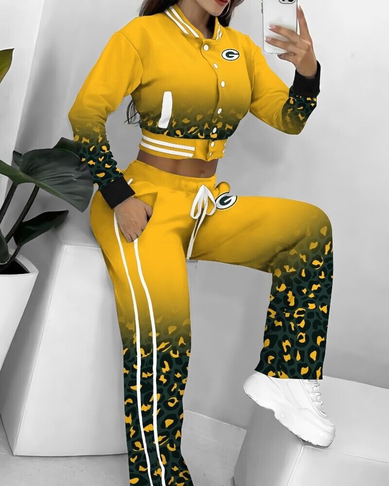 Green Bay Packers 3D Printed Varsity Jacket Set