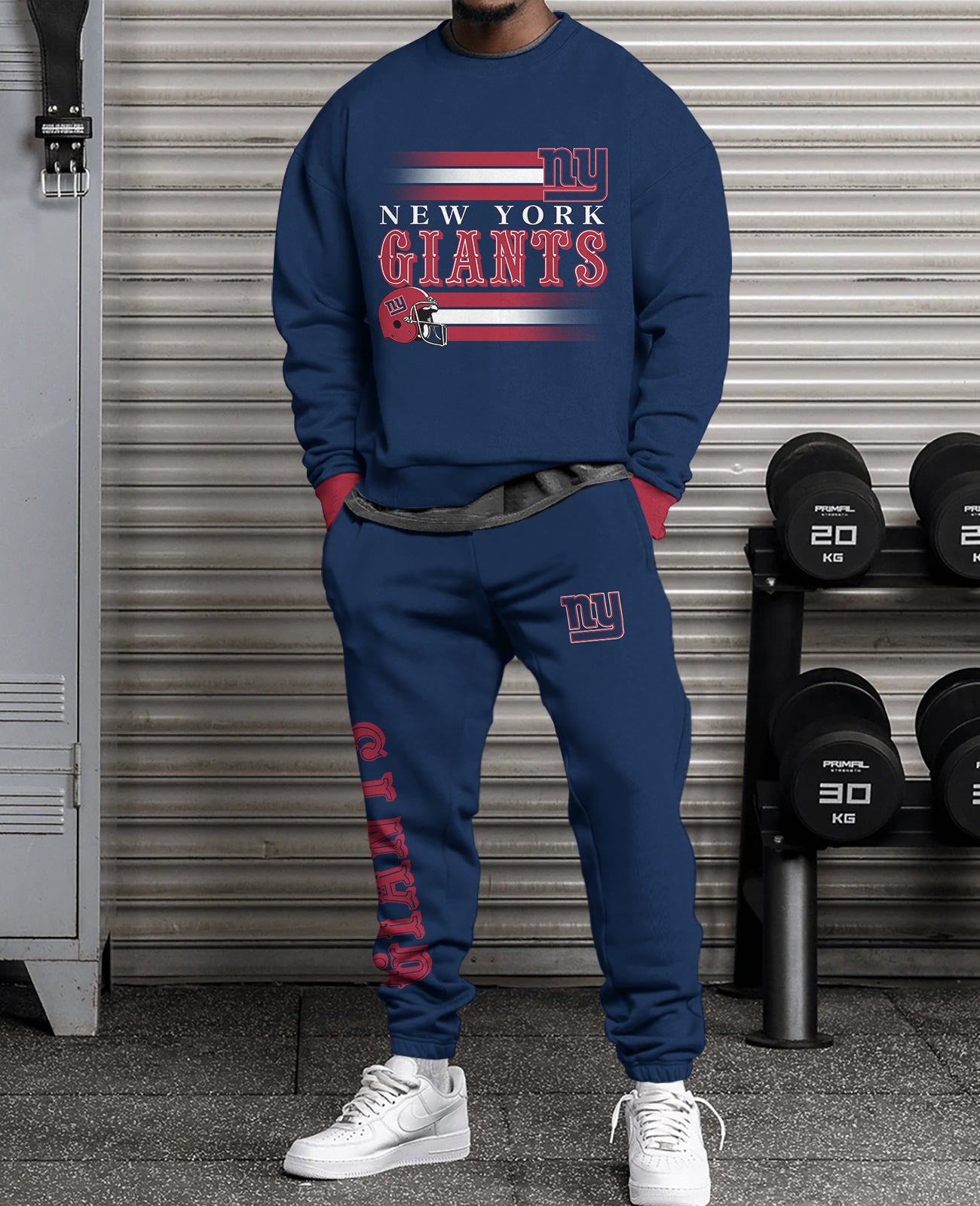 New York Giants 3D sweatsuit and sweatpants 2 piece outfits