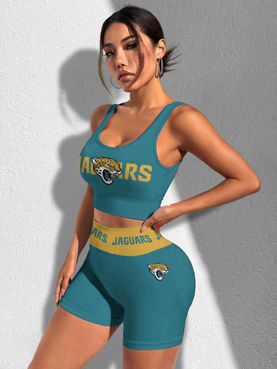 Jacksonville Jaguars Sports Bra & Shorts Gym Set