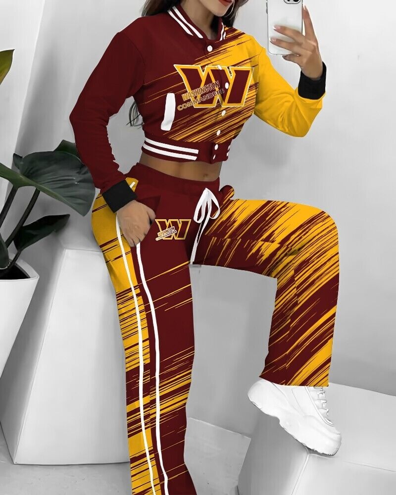 Washington Commanders 3D Printed Varsity Jacket Set
