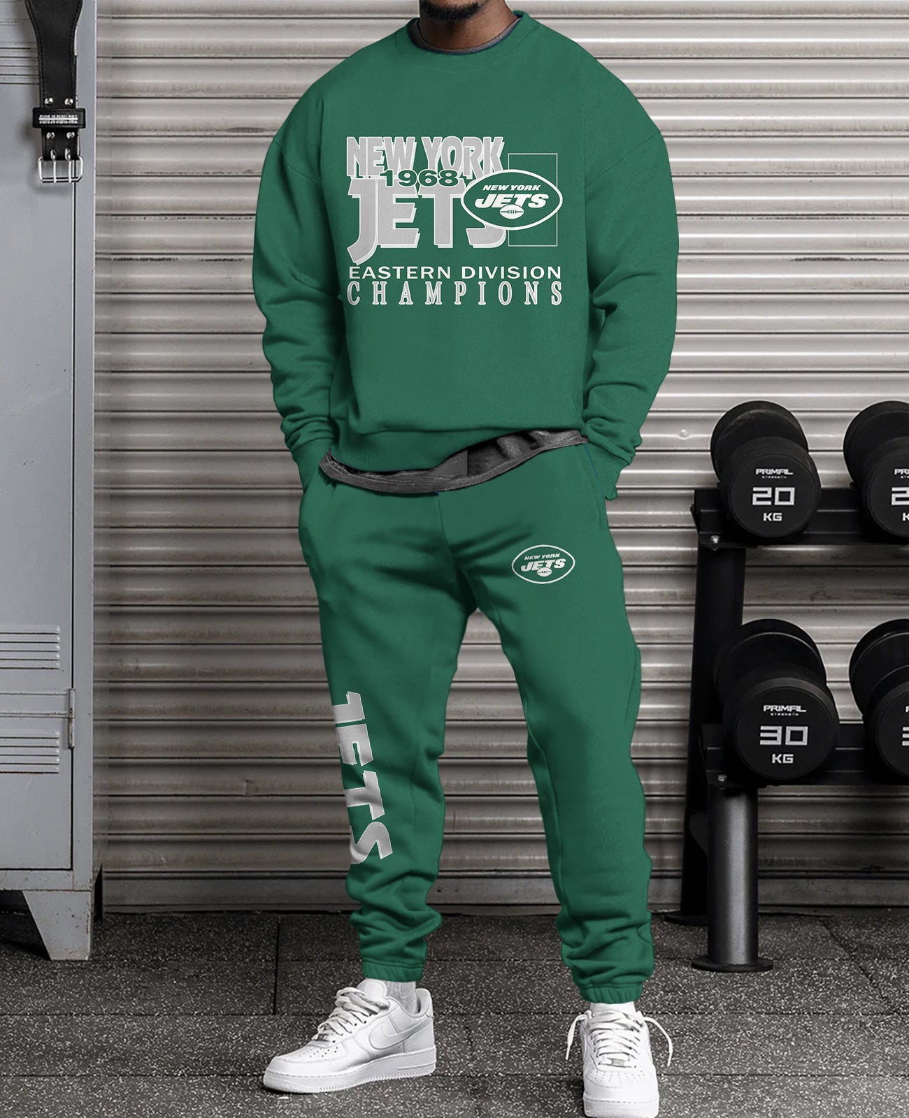 New York Jets 3D sweatsuit and sweatpants 2 piece outfits