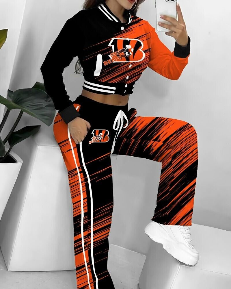 Cincinnati Bengals 3D Printed Varsity Jacket Set