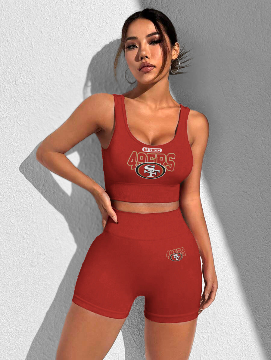 San Francisco 49ers Sports Bra & Shorts Gym Set