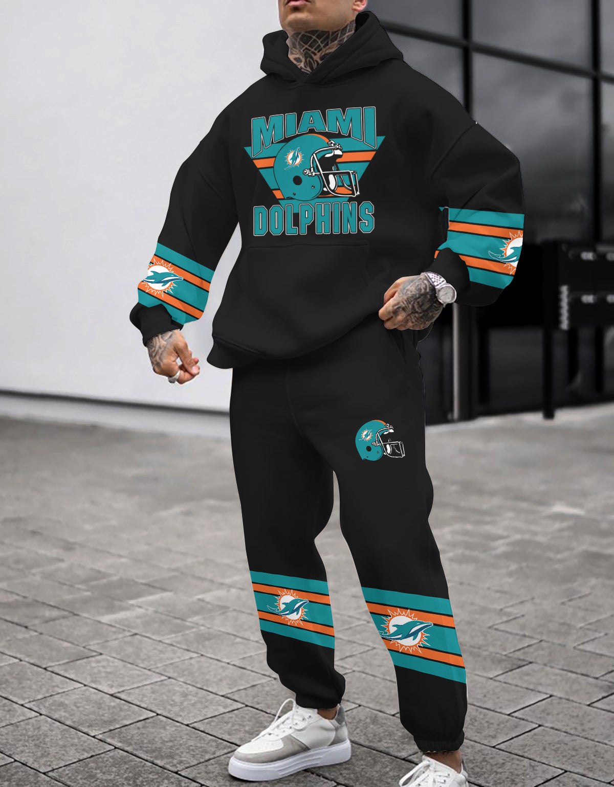 Miami Dolphins 3D Printed Pullover Hoodie And Sweatpant 2pcs Tracksuits