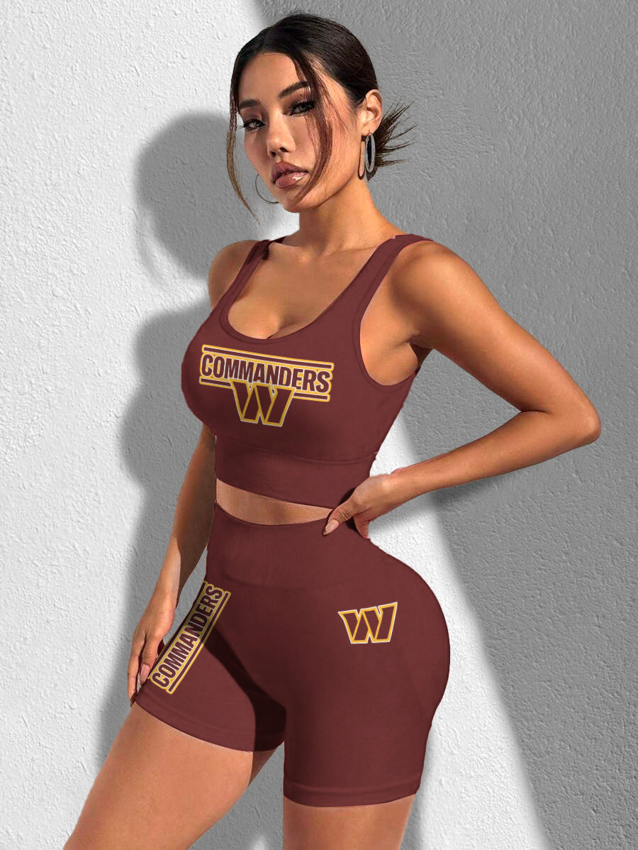 Washington Commanders Sports Bra & Shorts Gym Set