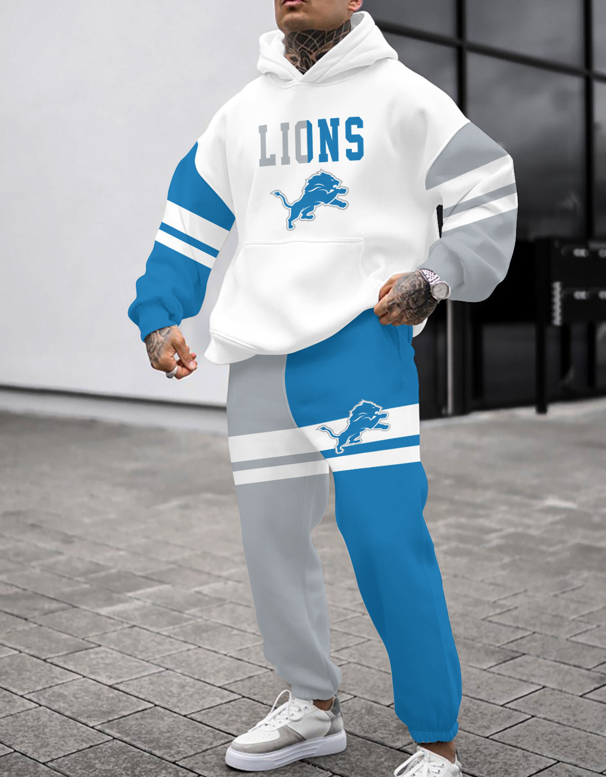 Detroit Lions 3D Printed Pullover Hoodie And Sweatpant 2pcs Tracksuits