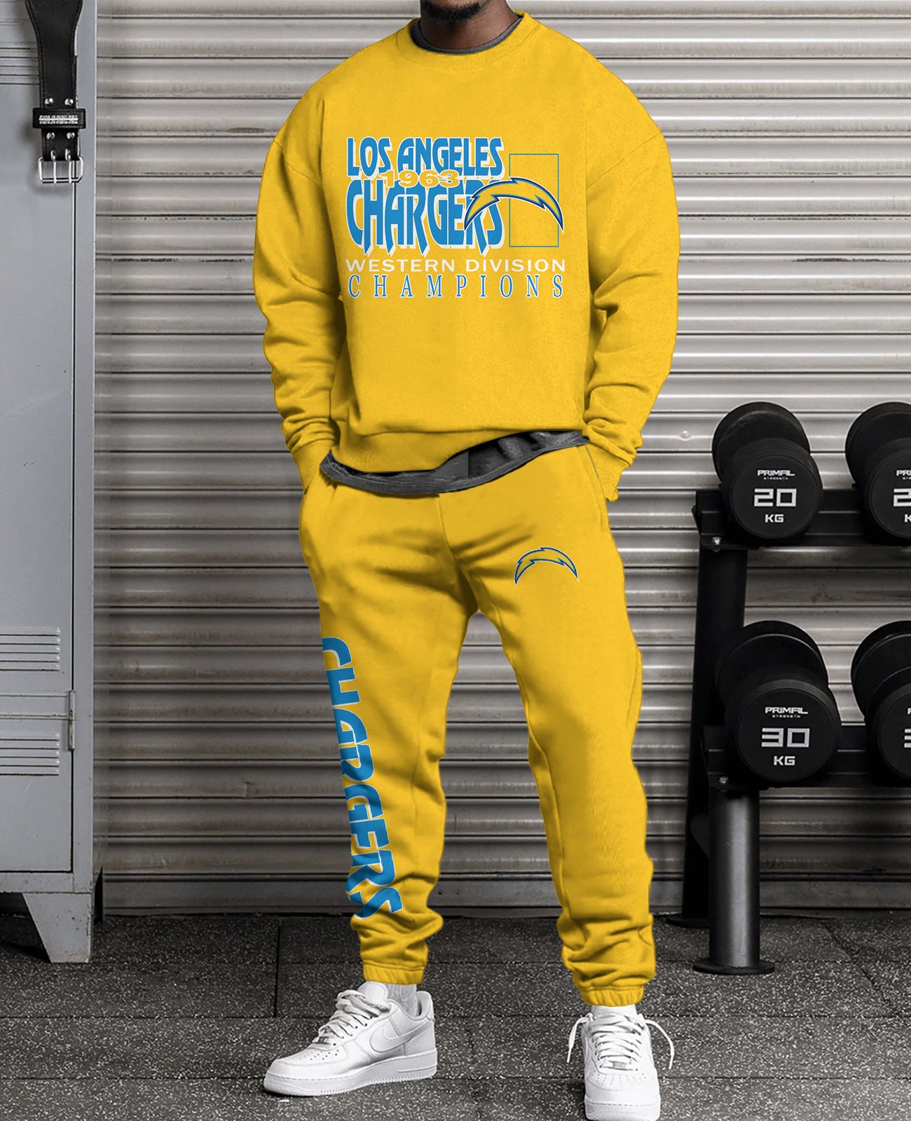 Los Angeles Chargers 3D sweatsuit and sweatpants 2 piece outfits