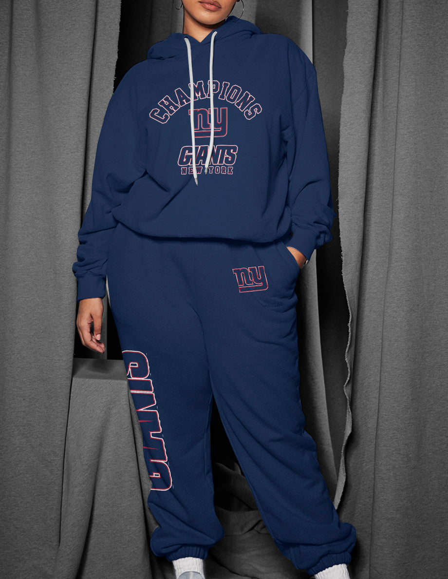 New York Giants 3D Printed Pullover Hoodie And Sweatpant 2pcs Tracksuits