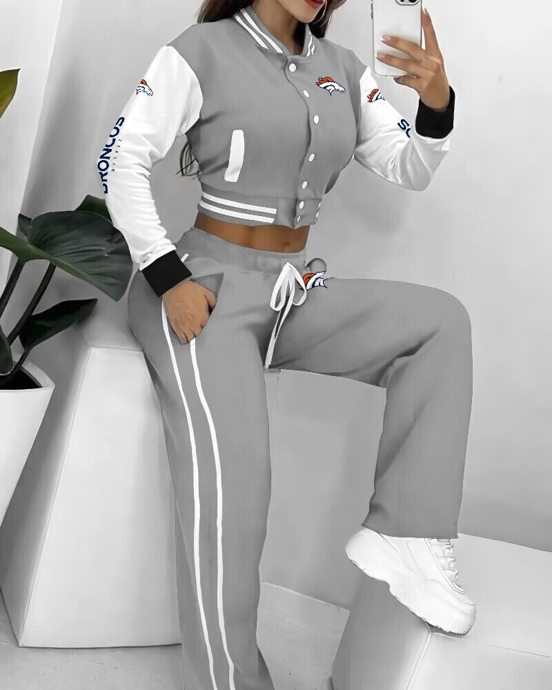 Denver Broncos 3D Printed Varsity Jacket Set