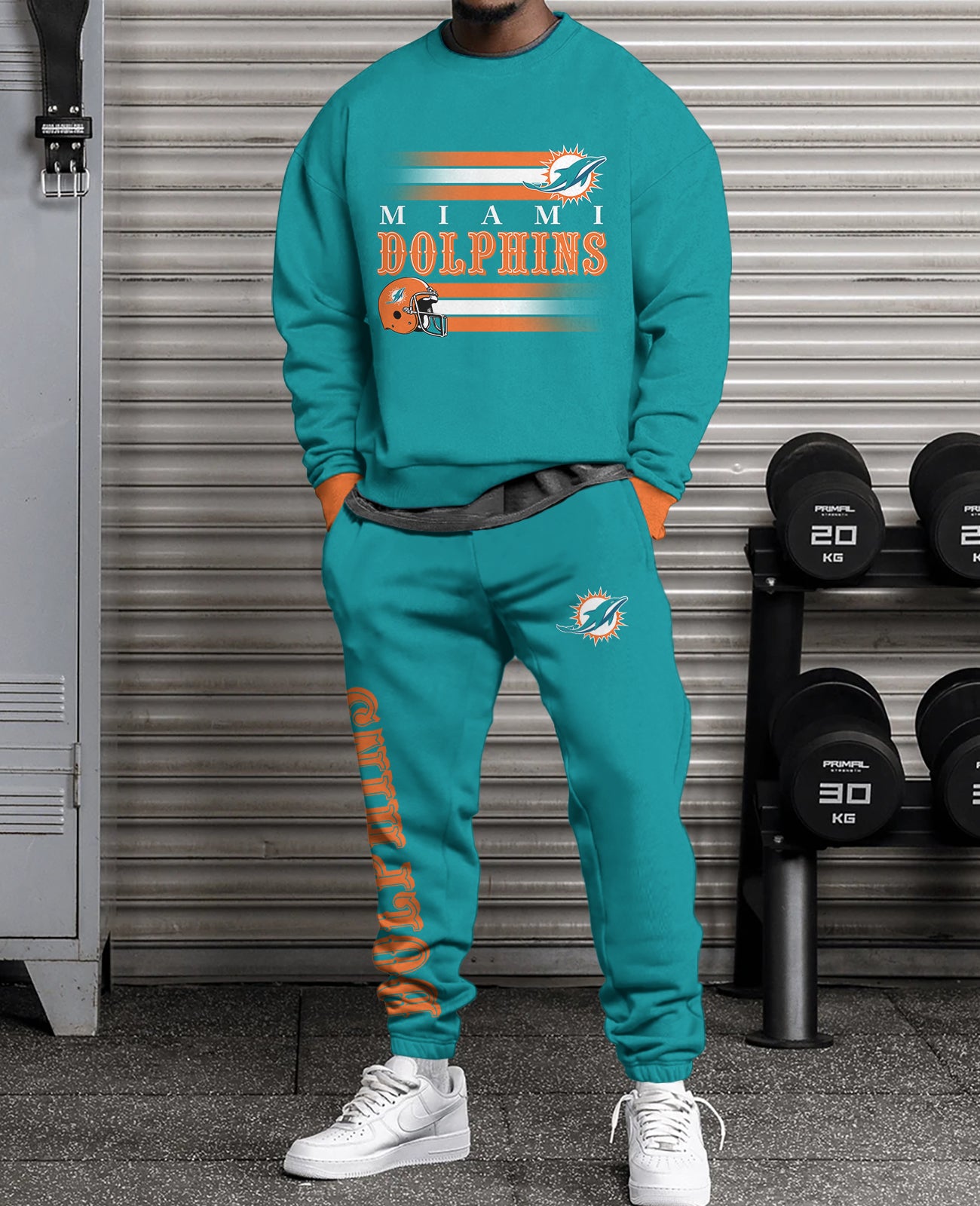 Miami Dolphins 3D sweatsuit and sweatpants 2 piece outfits