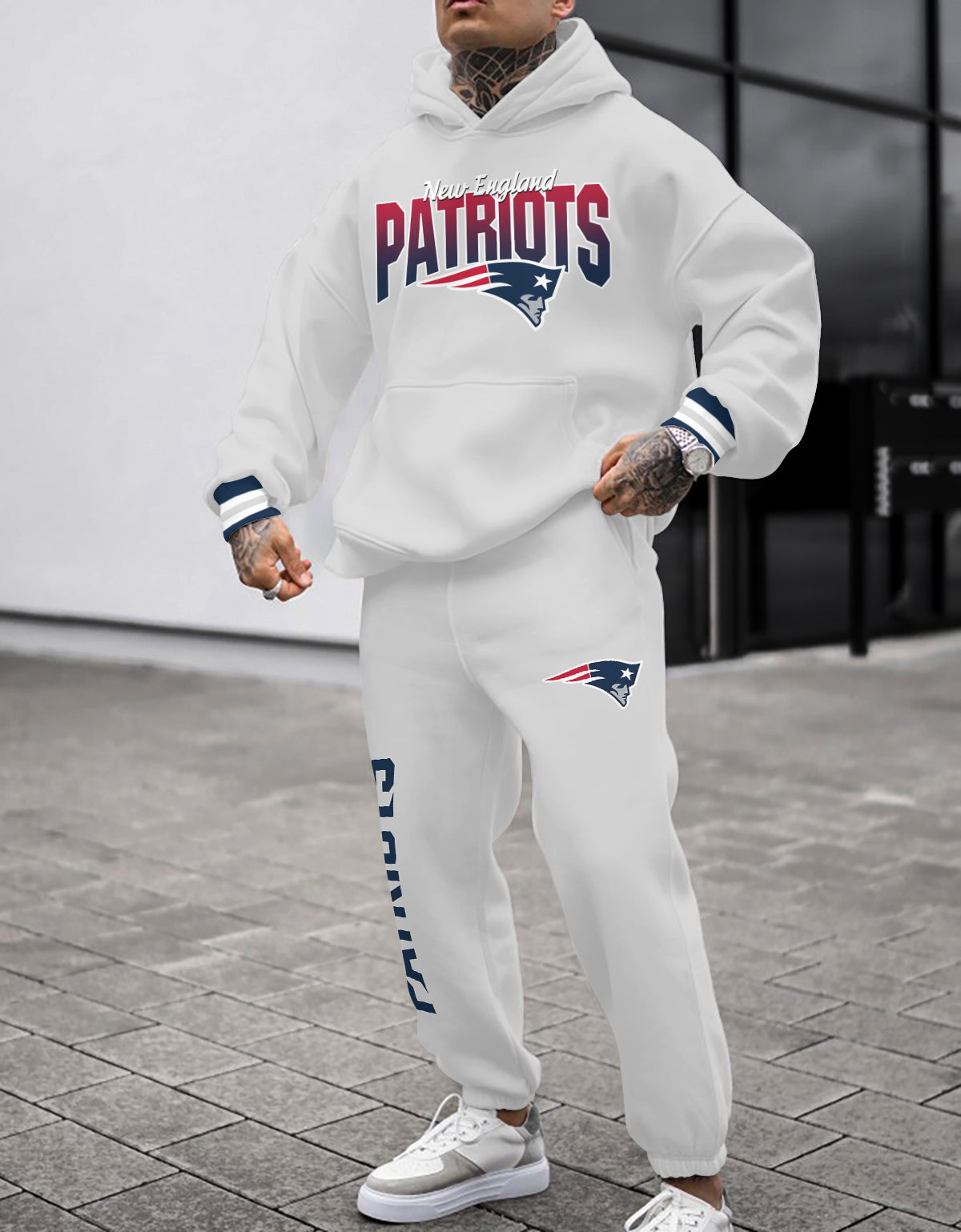 New England Patriots 3D Printed Pullover Hoodie And Sweatpant 2pcs Tracksuits