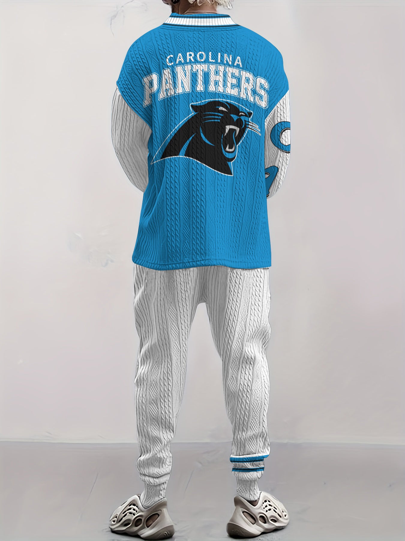 Carolina Panthers Classic All-Season Long Sleeve V-Neck Pullover Sweater