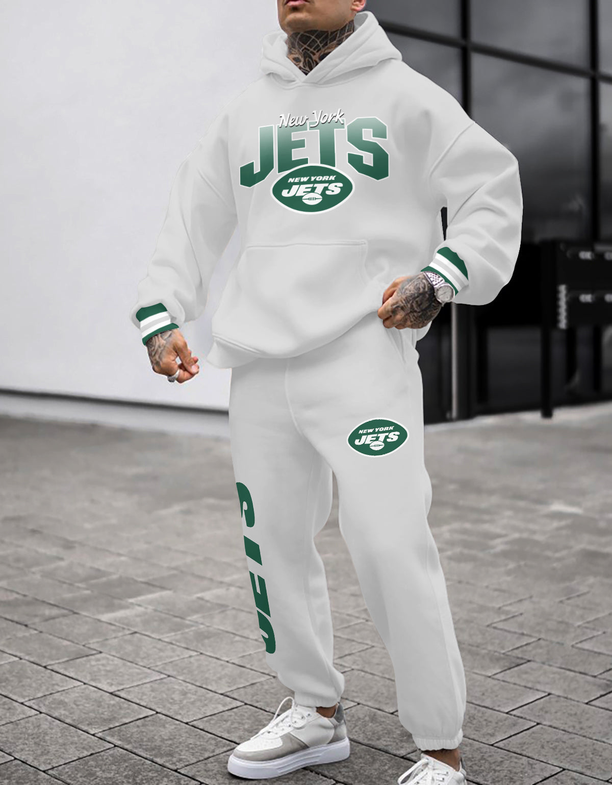 New York Jets 3D Printed Pullover Hoodie And Sweatpant 2pcs Tracksuits