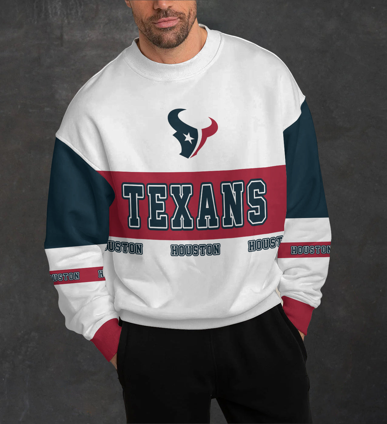 Houston Texans 3D Limited Edition Crew Neck sweatshirt