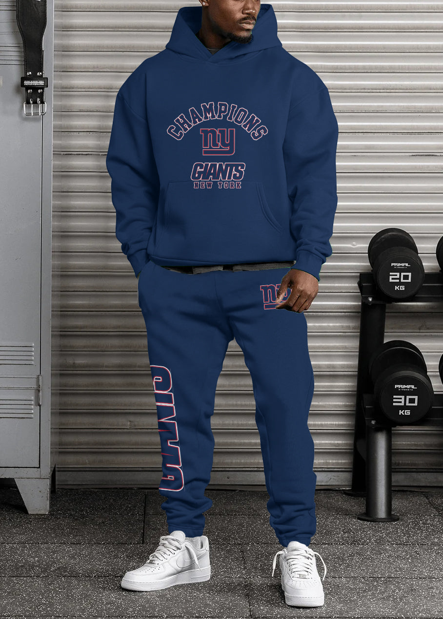 New York Giants 3D Printed Pullover Hoodie And Sweatpant 2pcs Tracksuits