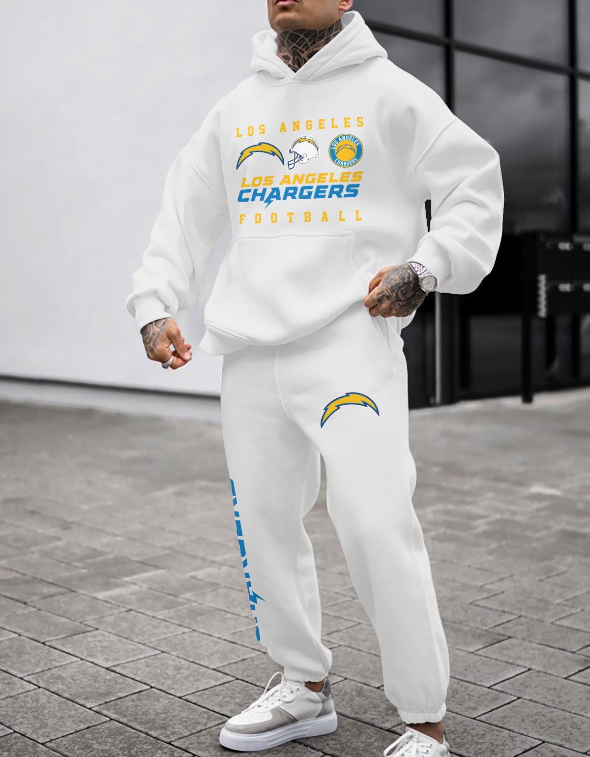 Los Angeles Chargers 3D Printed Pullover Hoodie And Sweatpant 2pcs Tracksuits