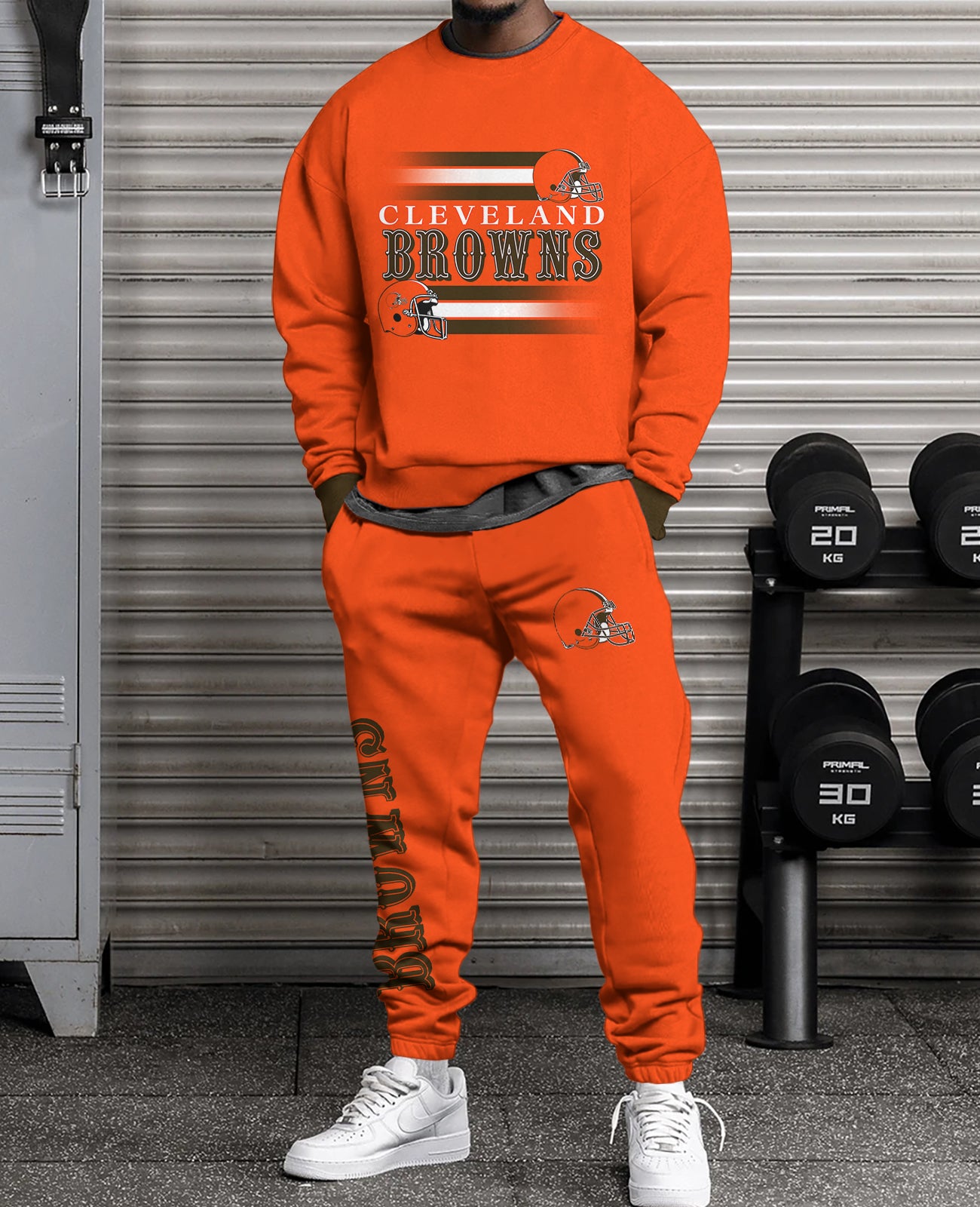 Cleveland Browns 3D sweatsuit and sweatpants 2 piece outfits