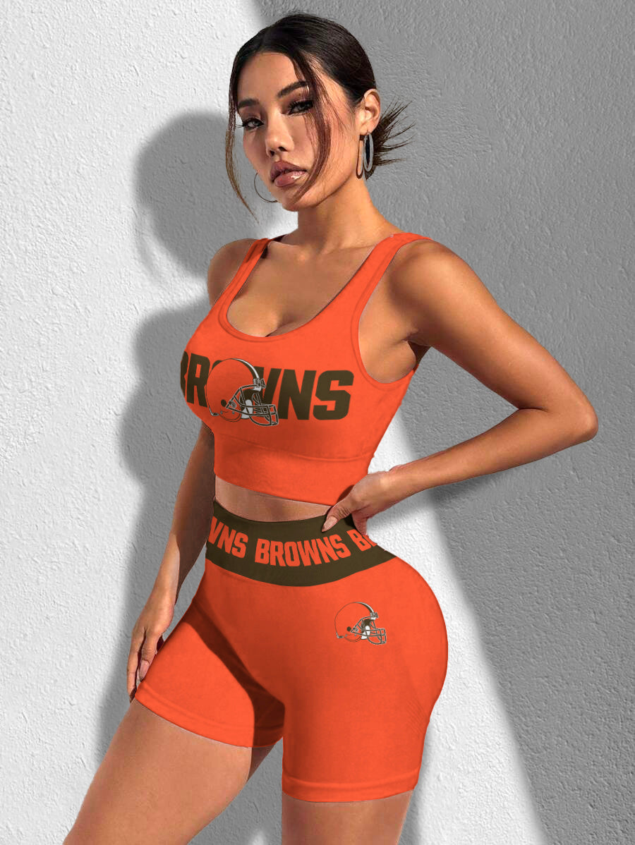 Cleveland Browns Sports Bra & Shorts Gym Set