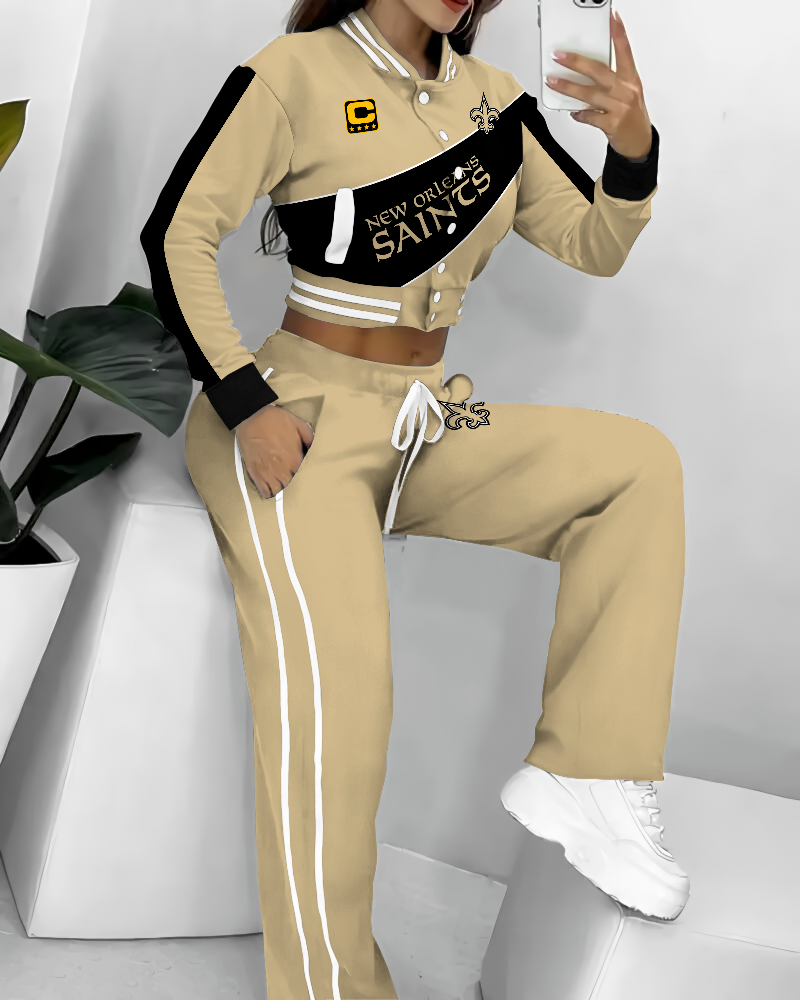 New Orleans Saints 3D Printed Varsity Jacket Set