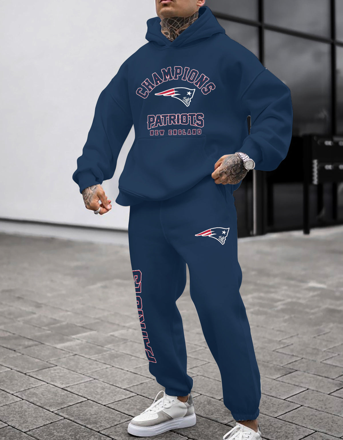 New England Patriots 3D Printed Pullover Hoodie And Sweatpant 2pcs Tracksuits